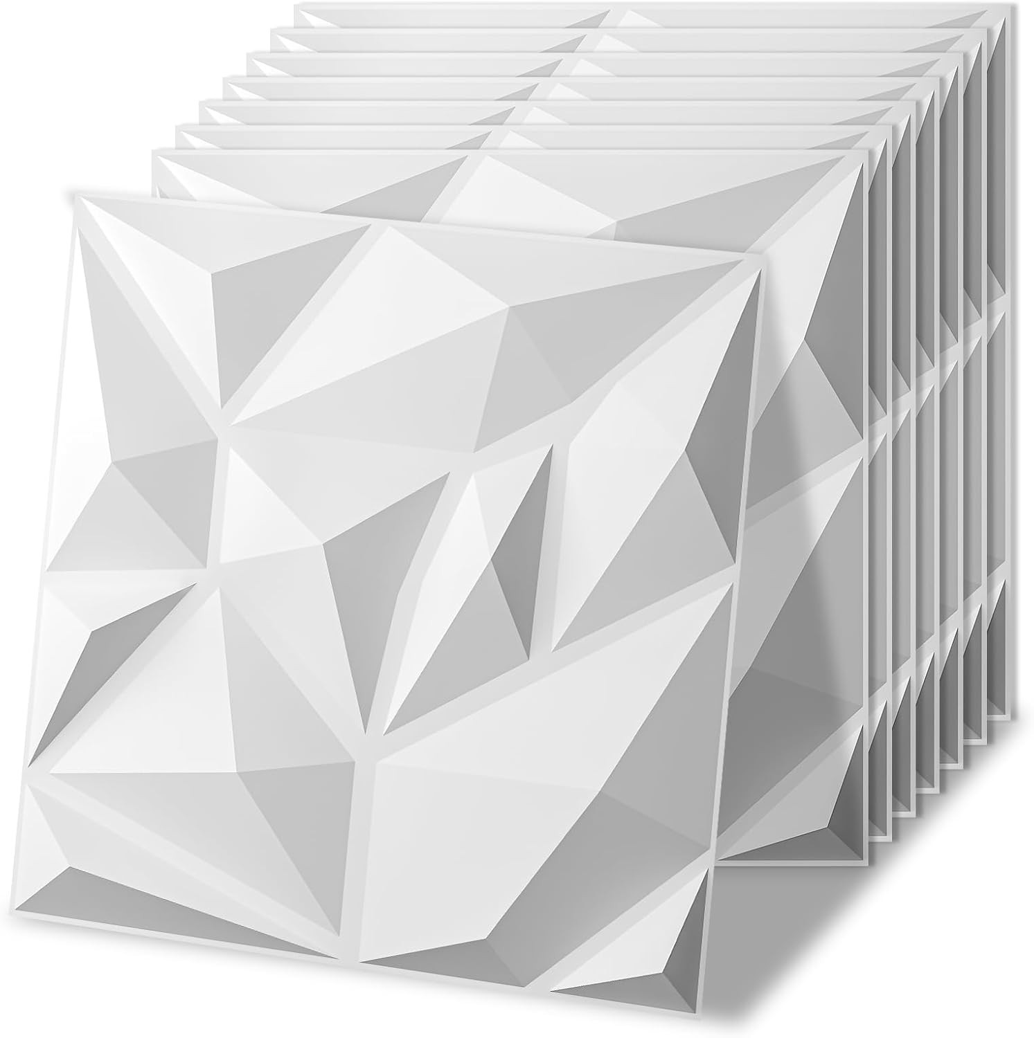 Versatile 20 Pack 3D Wall Panels in Frost White – 19 Sq. Ft. Coverage Included