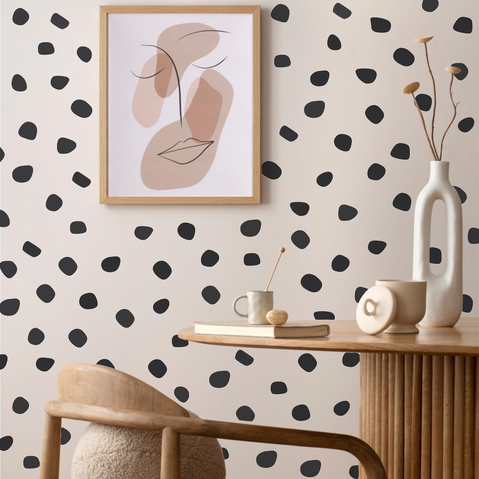 500 Pieces Black Irregular Dots Wall Sticker Irregular Polka Dots Wall Sticke…