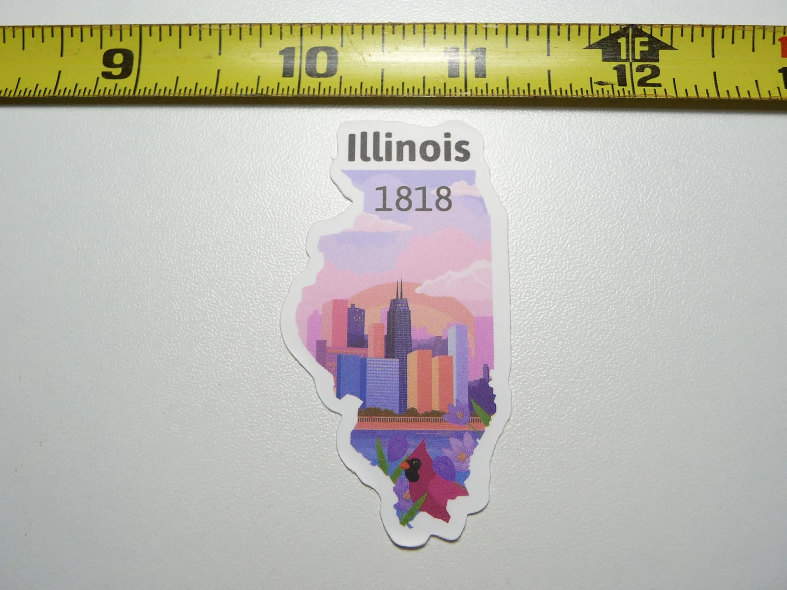 ILLINOIS SMALL STICKER DECAL STATE PRIDE BIRTH TRAVEL VACATION TRIP USA