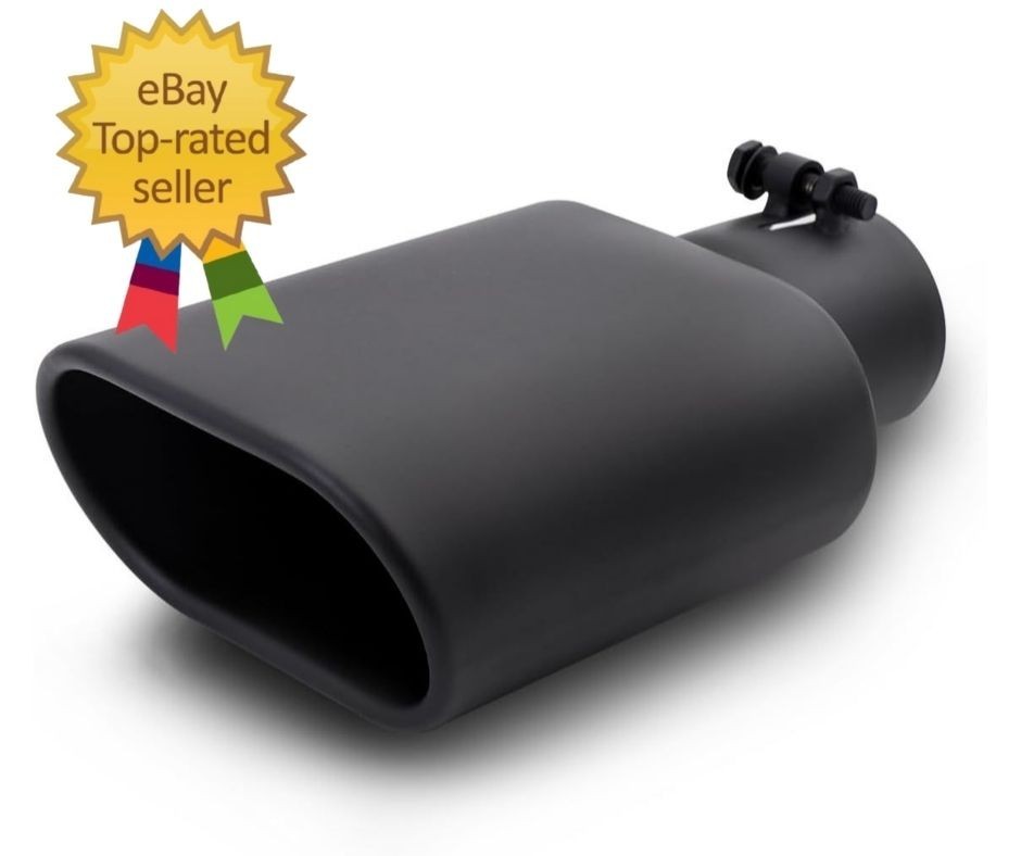 Rectangle Exhaust Tip 2.5″ Inlet, Black Coating Square Exhaust Tailpipe Tip 3″