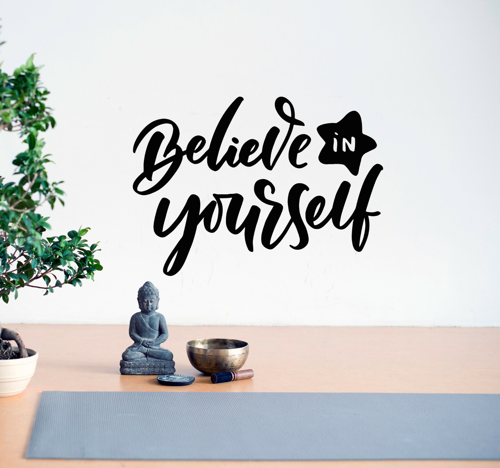 Vinyl Wall Decal Words Phrase Believe In Yourself Stickers 22.5 in x 16 in gz109