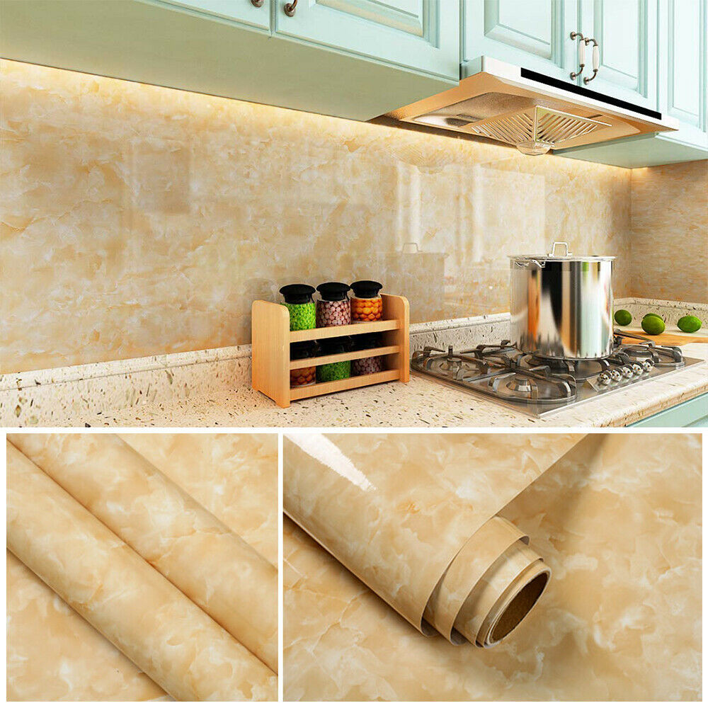 Marble Contact Paper Self Adhesive Peel & Stick Wallpaper PVC Kitchen Viny Film