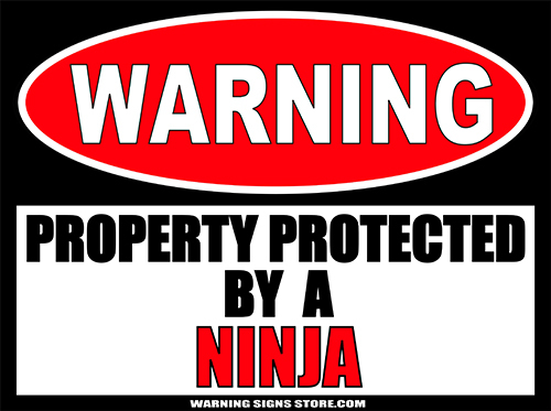 Ninja Funny Warning Sign Bumper Sticker Decal DZ WS347