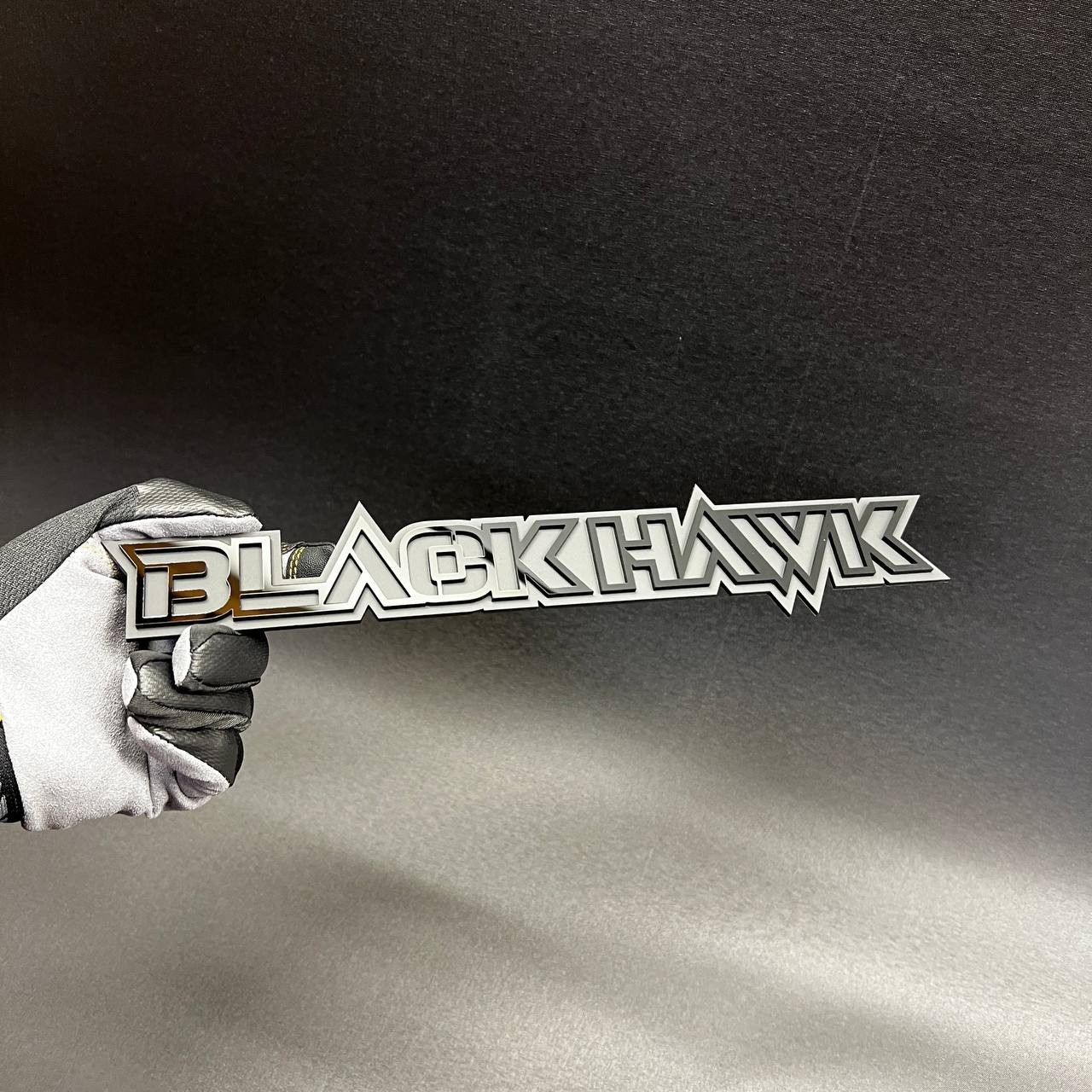 1PC BLACK HAWK Custom 3D Text Car Badge Fender Emblem Tailgate Toolbox Decal