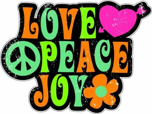 Love Peace Joy 1960’s Woodstock Bumper Sticker Vinyl Decal