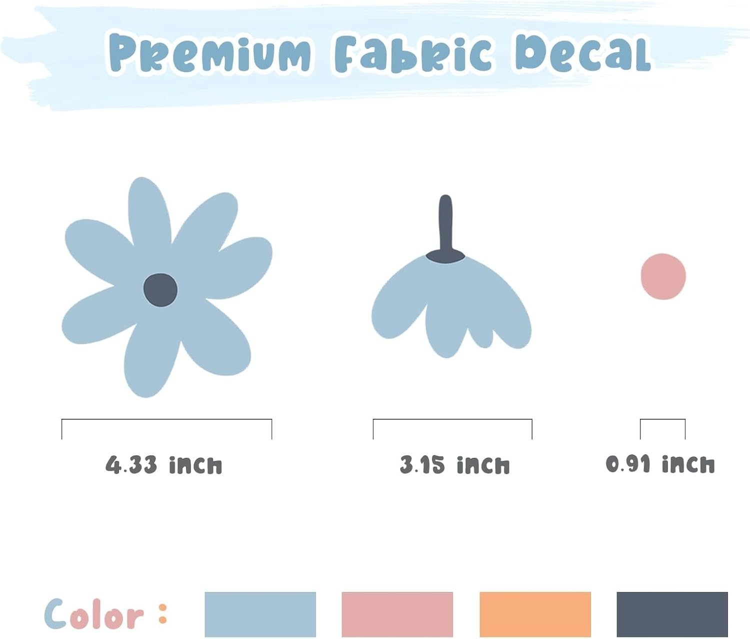 Waterproof Floral Wall Decals – Retro Daisy Decor for Kids’ Rooms, 44 Stickers