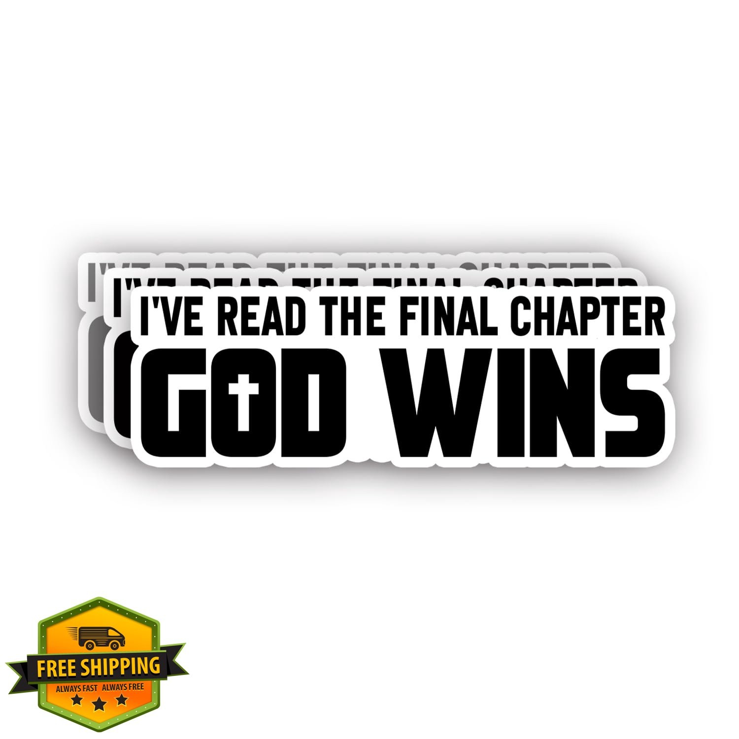 3Pcs Christian God Wins Bible Verse Sticker 3×1 Inch Vinyl