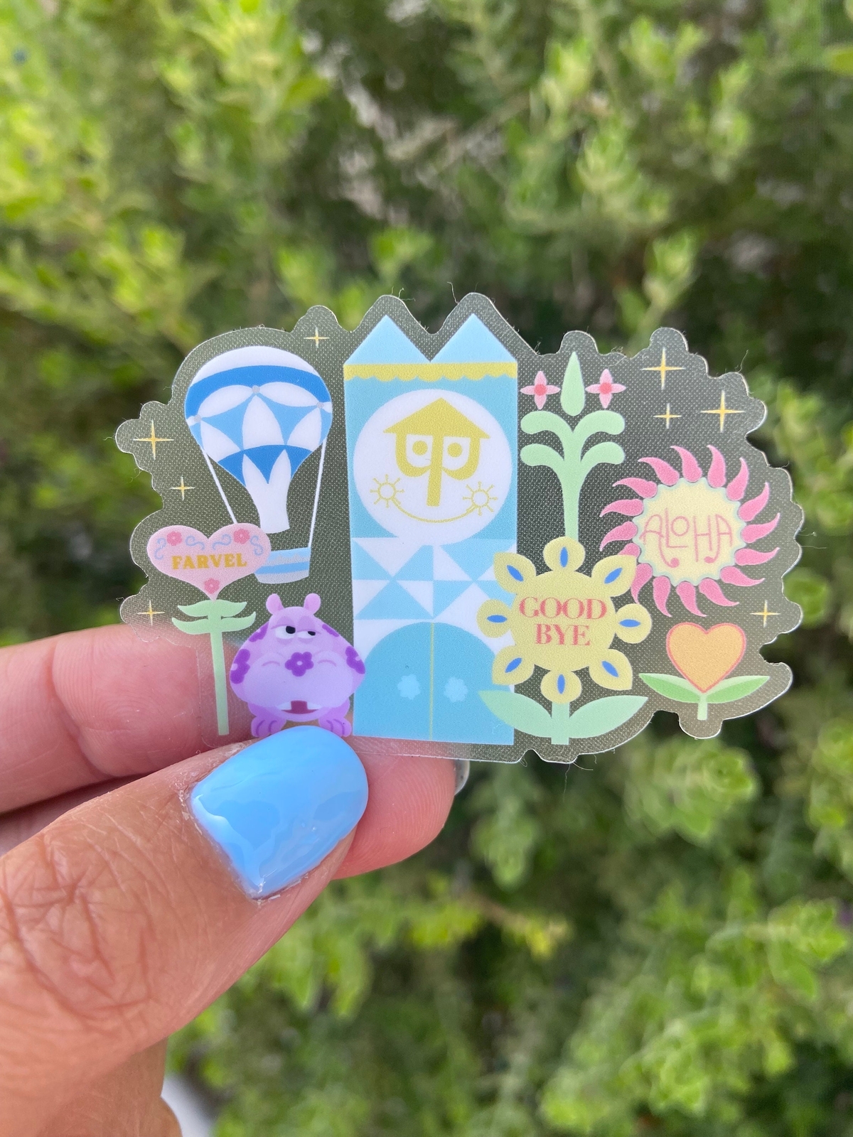 Small world Landmarks Disney Sticker Disney Stickers Water Bottle Transparent