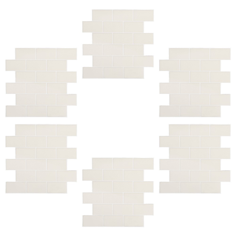 6 Pcs Tile Sticker Self Adhesive Tiles Peel and Bathroom Floor Stickers