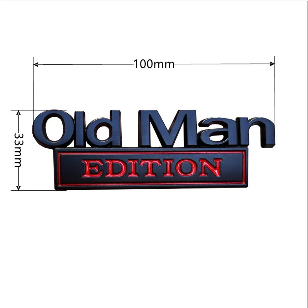 2pcs Old Man Edition Car Emblem 3D Metal Sticker Badge–New Funny Edition Decal
