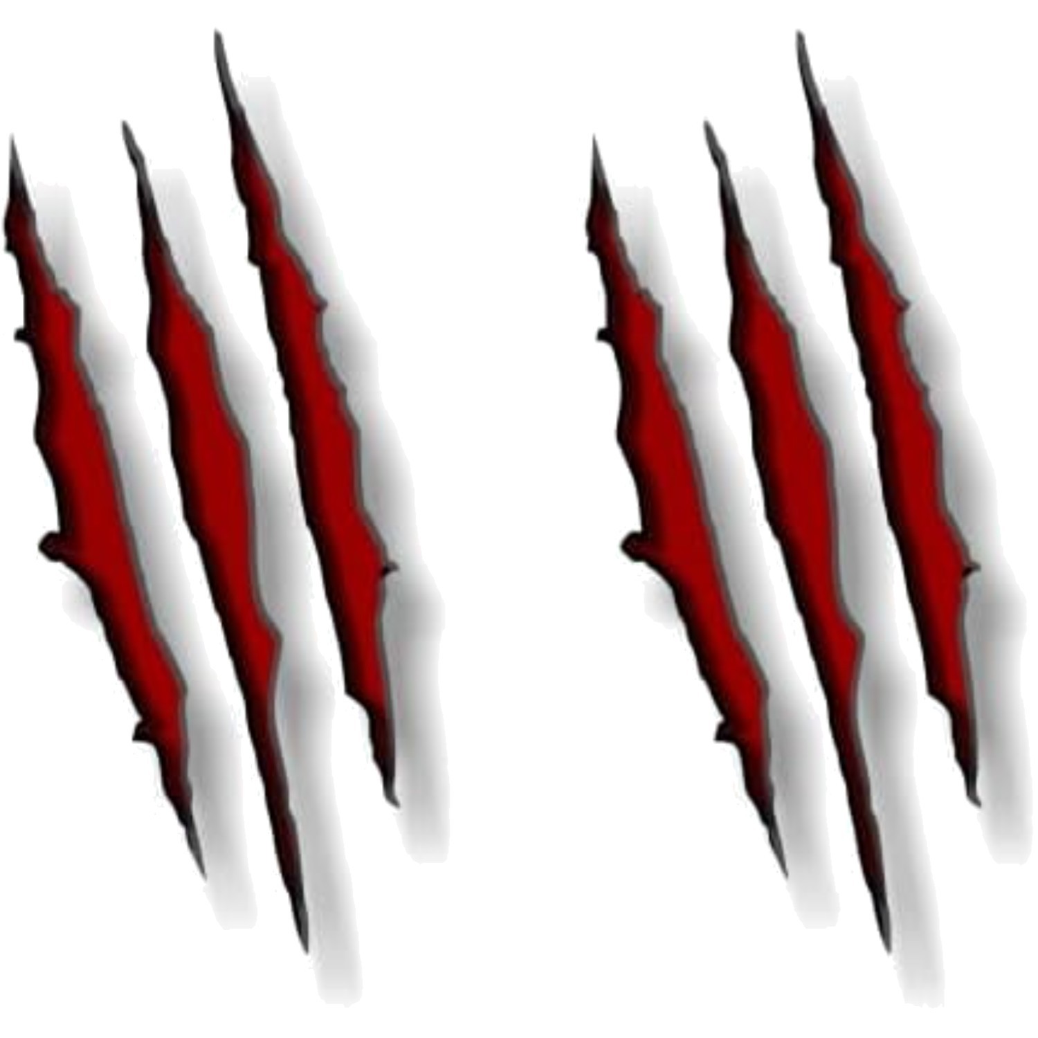 Ripped Claw Marks Vinyl Decals 2 Pack Red 4″x 9″ or 6″x 13″