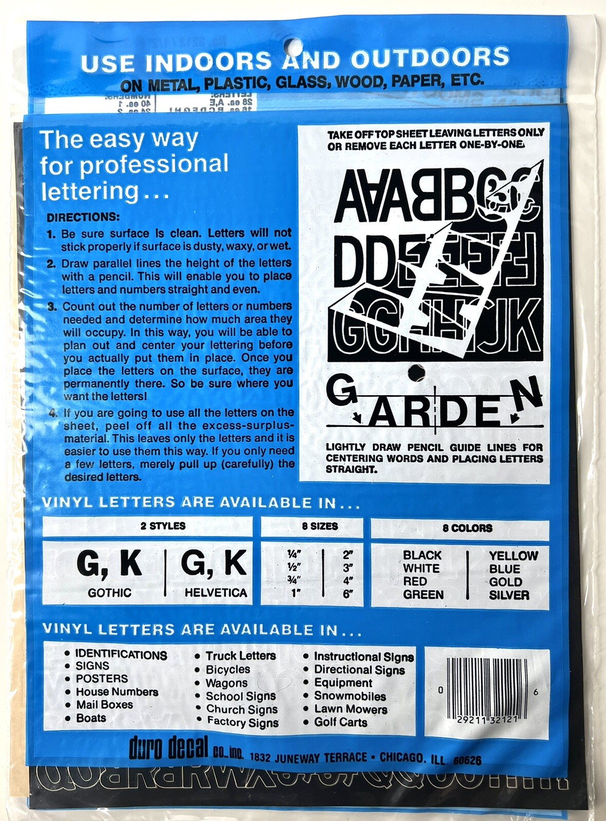 GOTHIC BLACK Adhesive Vinyl Letters & Numbers 1/2″ INDOORS OUTDOORS SEALED