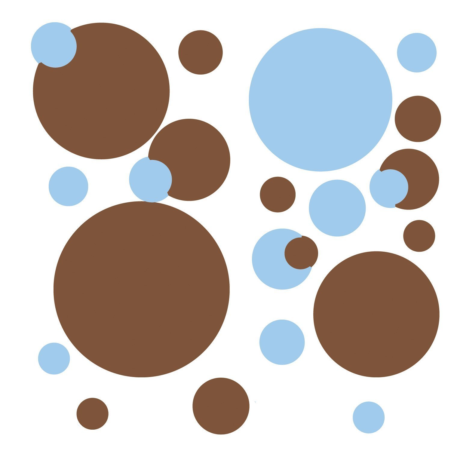 RoomMates Brown & Blue Peel and Stick Polka Dots RMK1246SCS