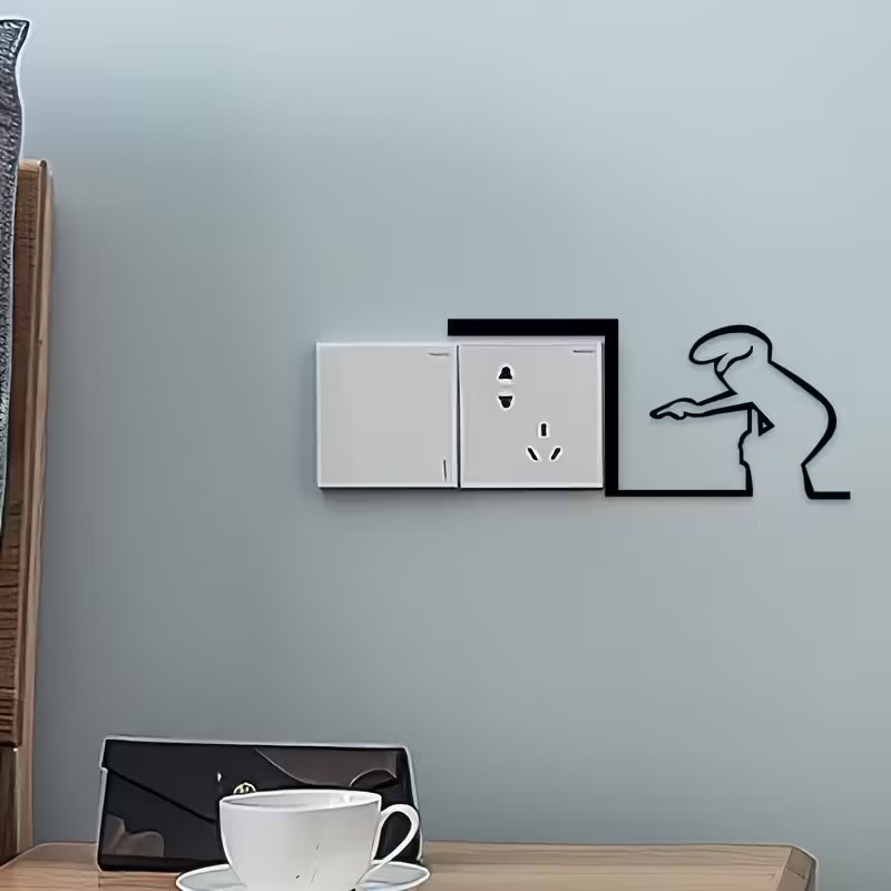 Minimalist La Linea Switch Sticker Cartoon Character Power Switch Decal