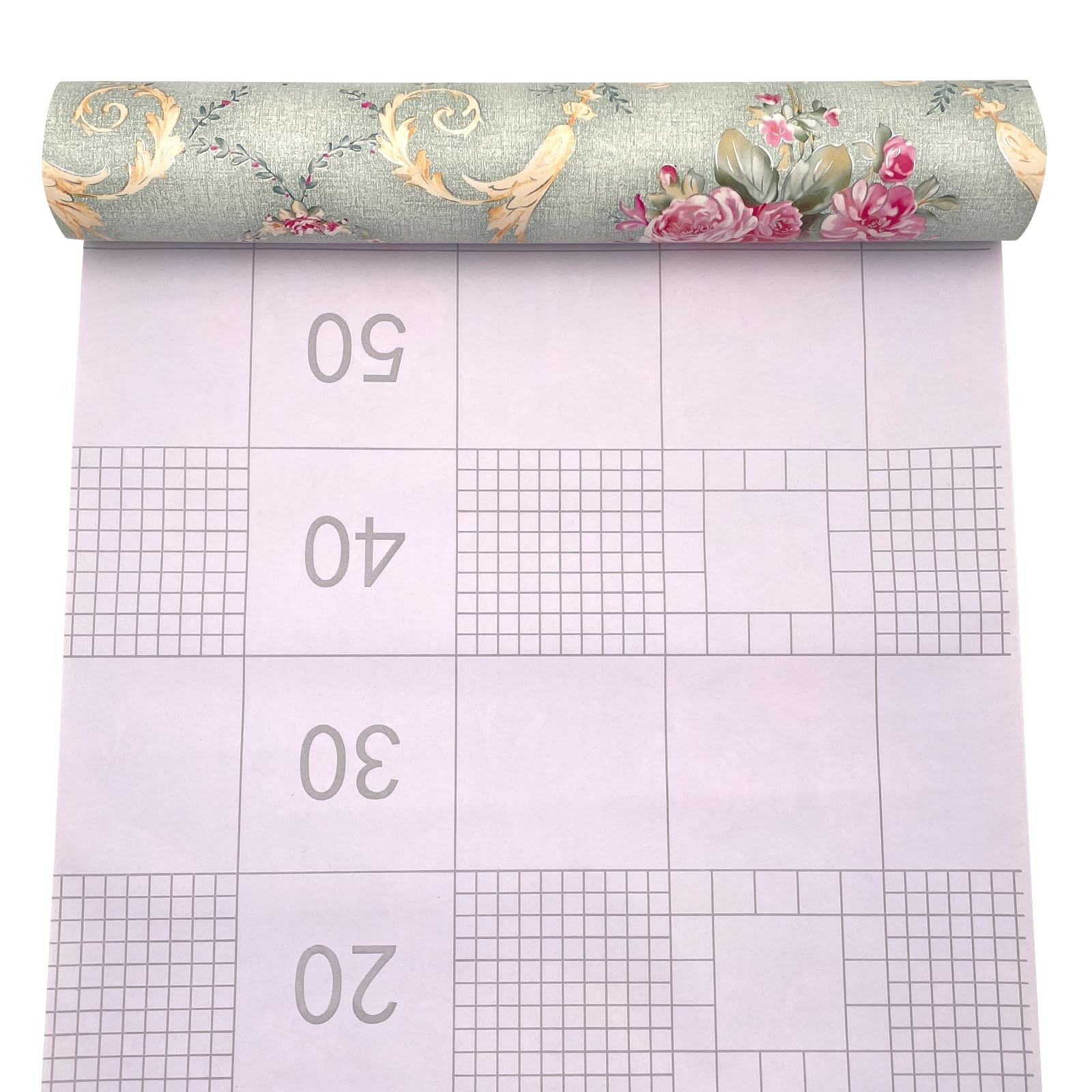 Retro Rose Furniture Paper Light Green Self-Adhesive Shelf Liner School Locke…