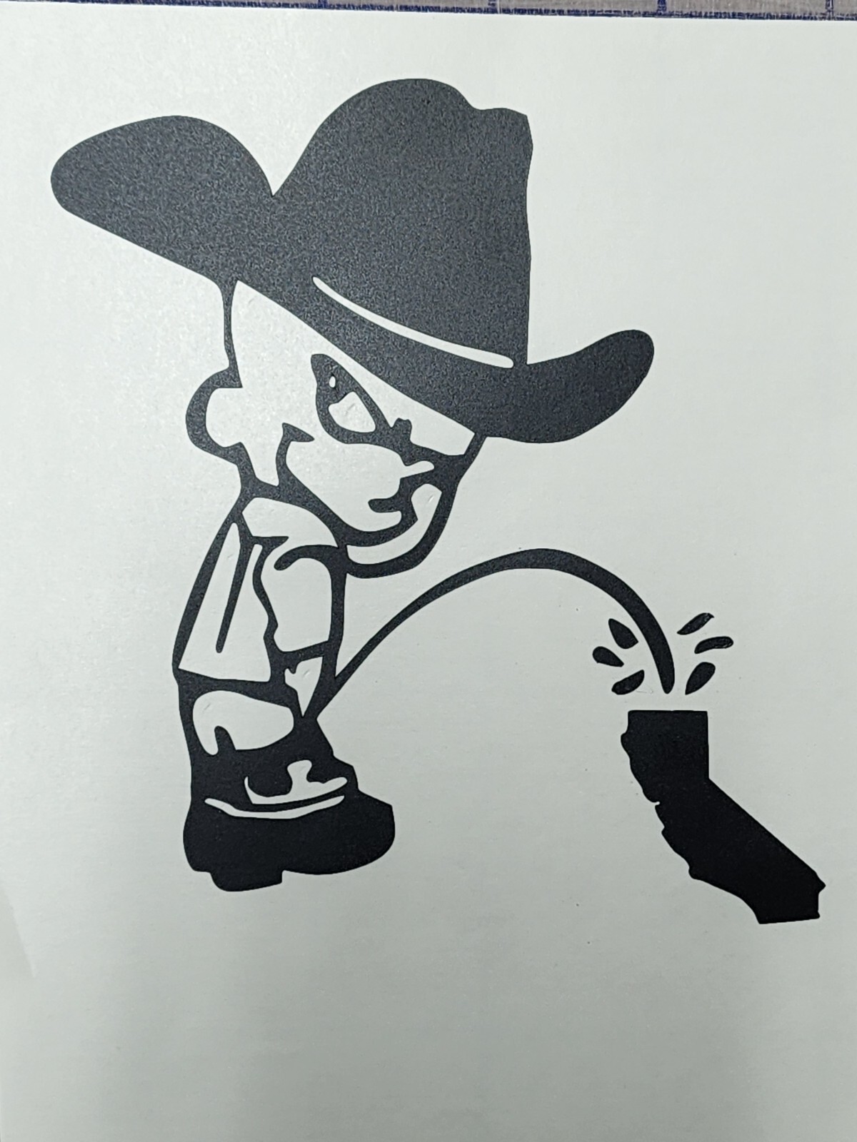Piss on California CA Cowboy peeing on state | Outdoor vinyl Don’t CA my Texas