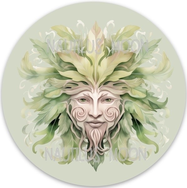 Fantasy Green Man /Green Person Vinyl Sticker 3″ Circle – Free Shipping