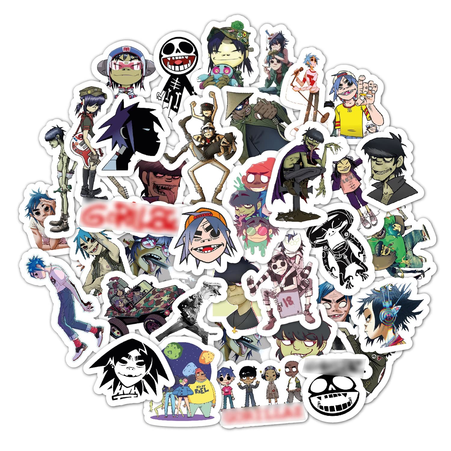 Rock Band Stickers Alternative Hip Hop Guitar Decals 36Pcs Music Stickers Wall