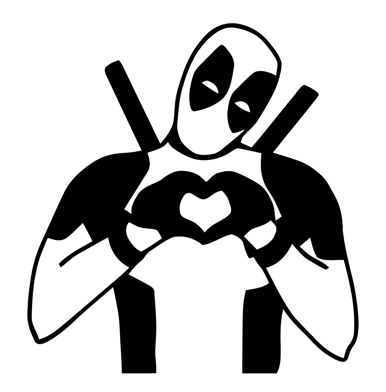 6″ Deadpool Heart Hands Comic Book Superhero Vinyl Decal Sticker