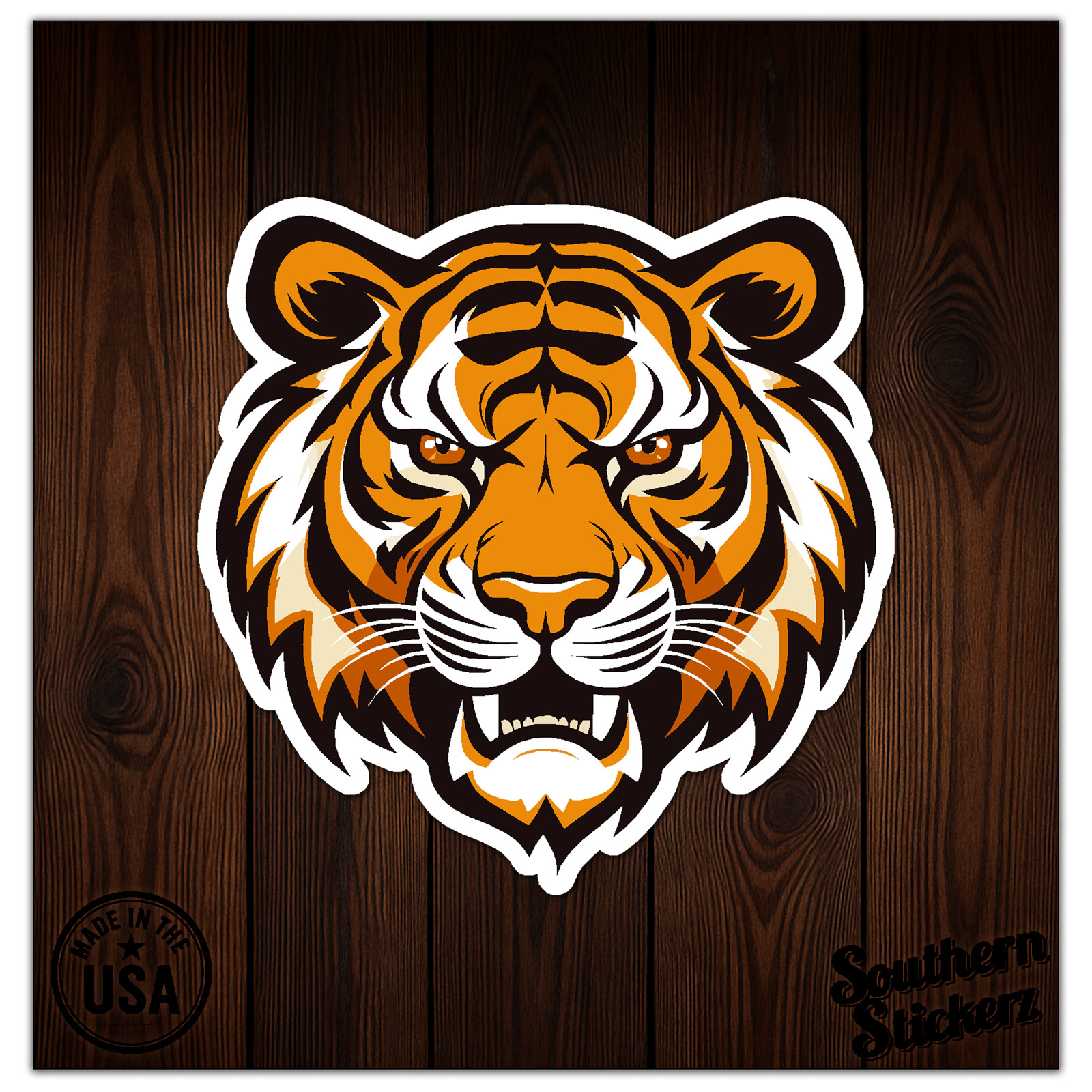 Tiger Head – Vinyl Decal Sticker – Car Window Laptop – ebn11235