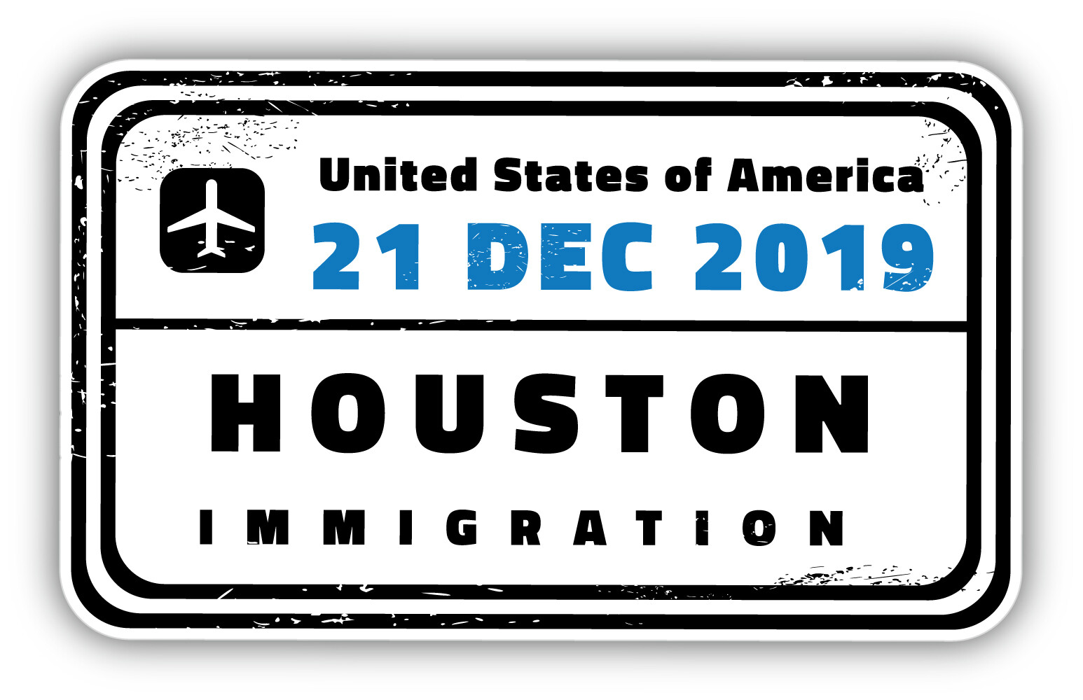 Houston City USA Retro Vintage Immigration Vinyl Sticker Decal