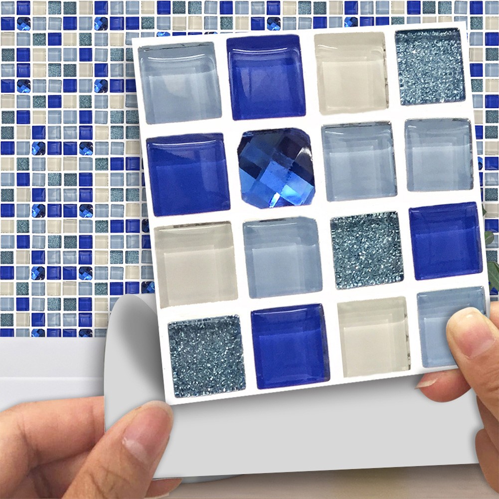 18pcs Mosaic Tile Transfer Stickers Bathroom Kitchen DIY Home(10cm*10cm)(MTS013)
