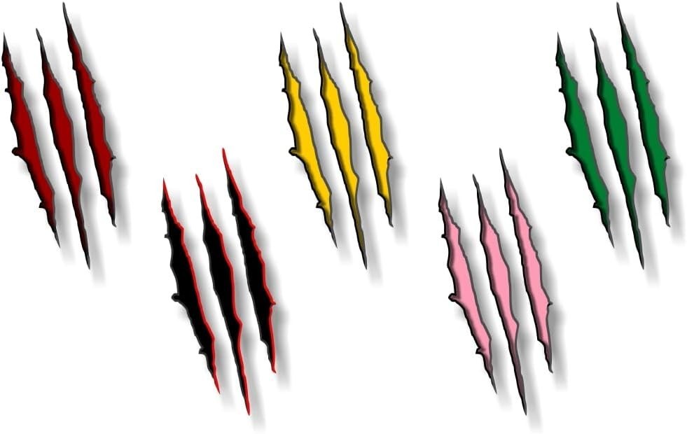 Dinosaur Claw Marks Vinyl Stickers – 2 Die-Cut Decals, Multiple Colors Available