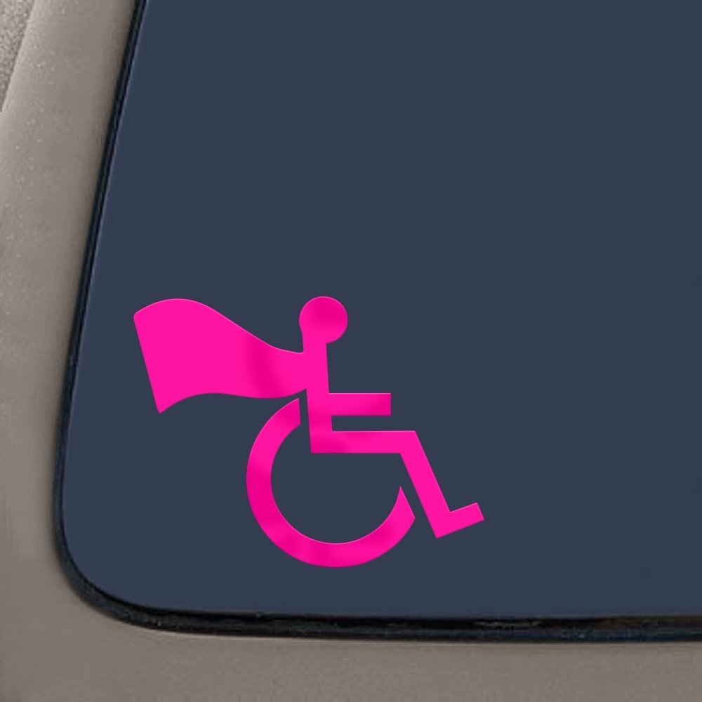 Super Handicapable Decal Sticker | 5-Inches by 3.8-Inches Hot Pink Vinyl