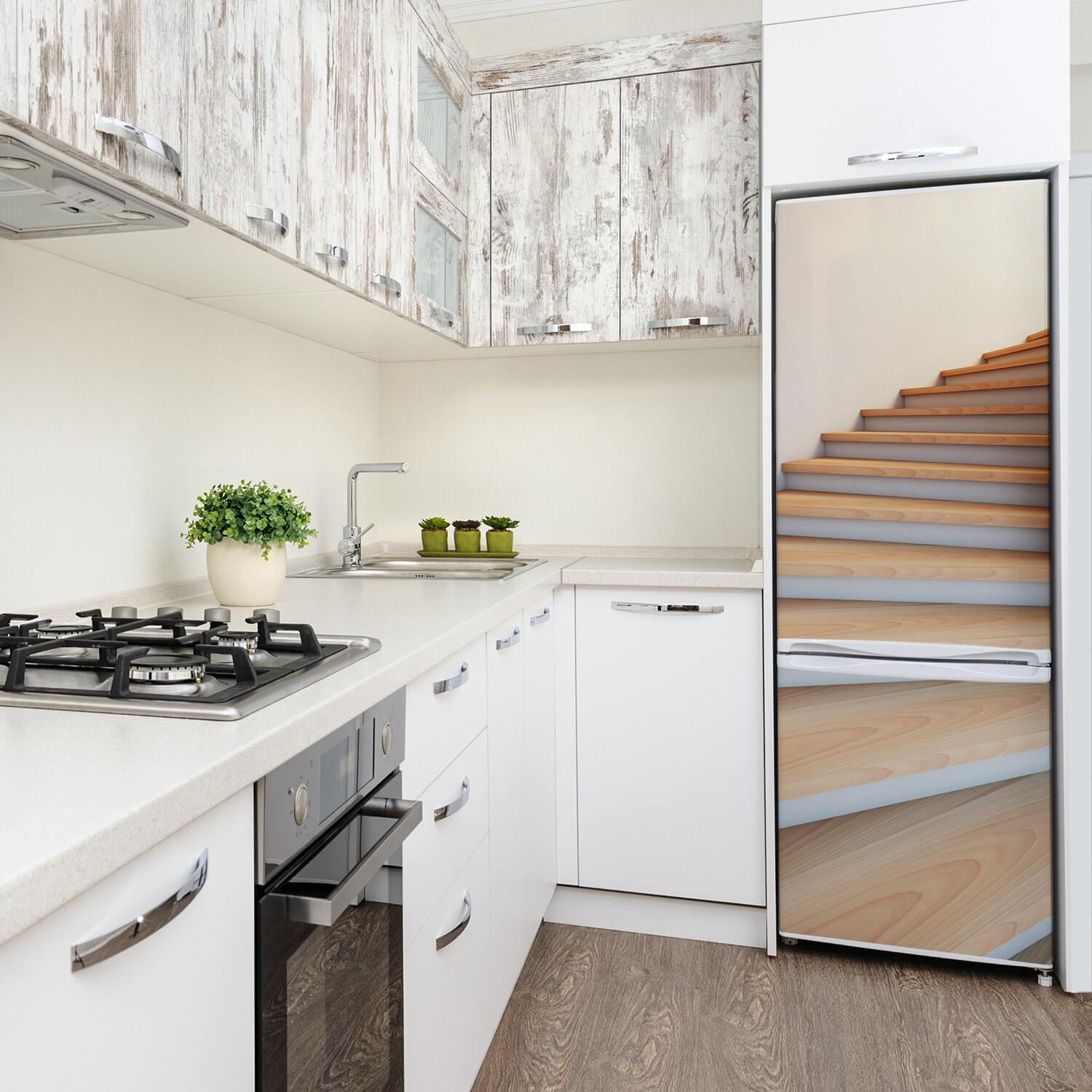 Self adhesive Refrigerator removable Magnet Architecture Stairs