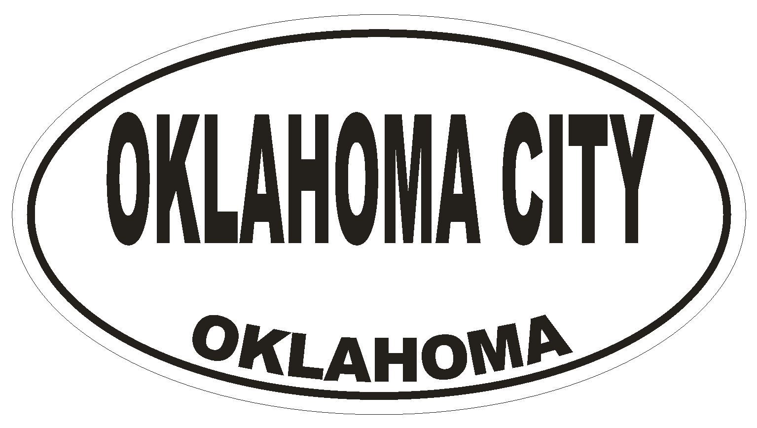 Oklahoma City Oklahoma Oval Bumper Sticker or Helmet Sticker D1683 Euro Oval