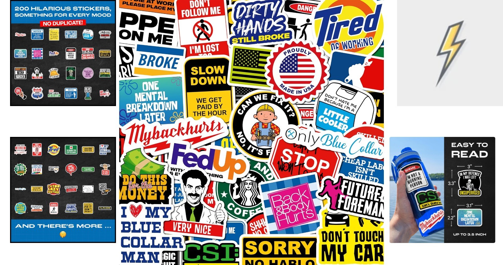200 Multicolor Sarcastic Stickers for Adults – Perfect for Helmets and Props