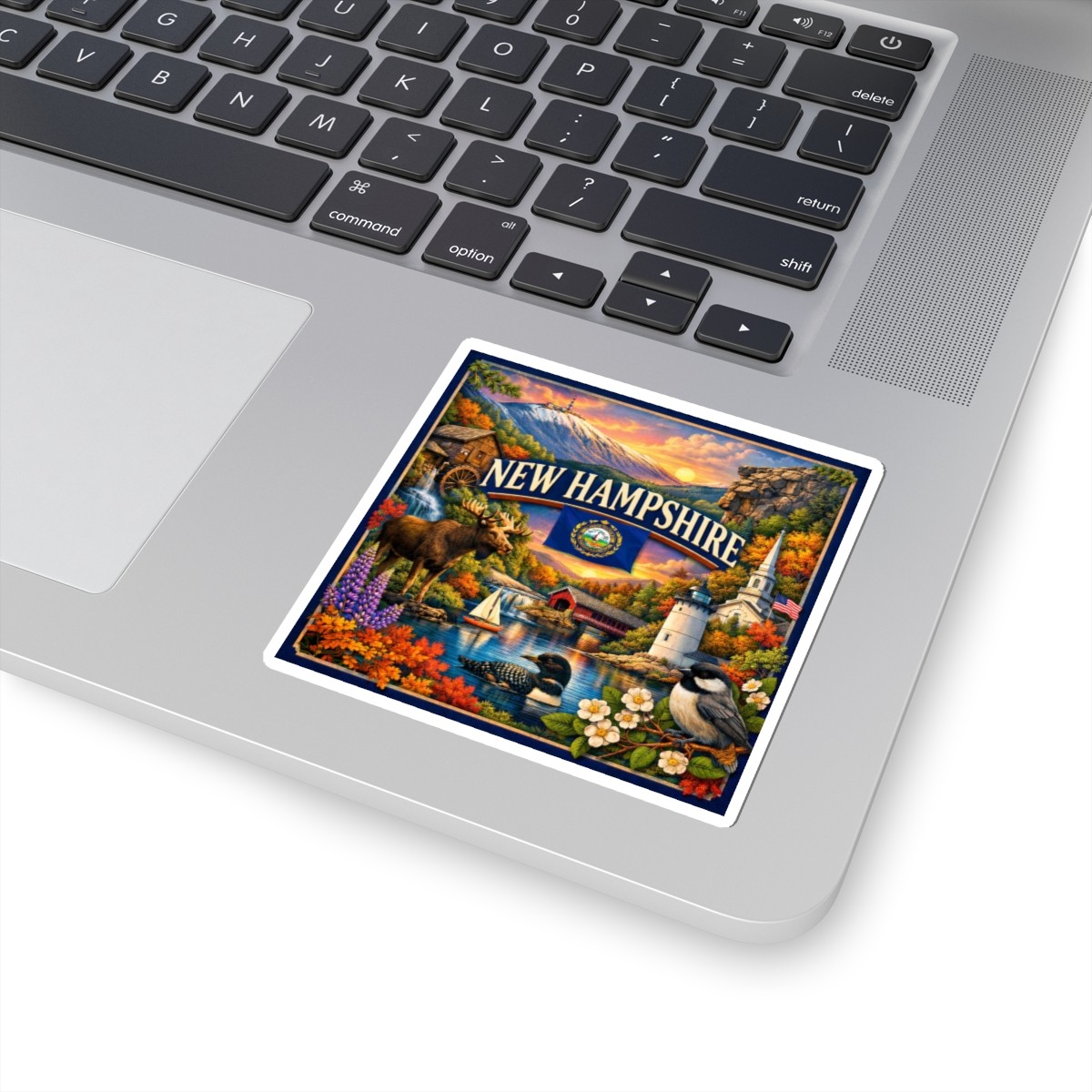 New Hampshire Sticker | State Travel Souvenir, Moose, Mt Washington