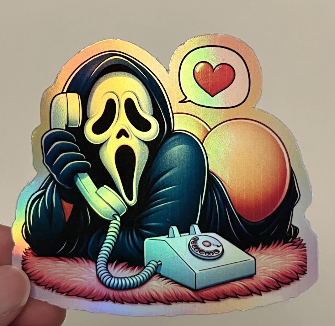 Ghostface Bootycall Holographic Waterproof 3 Inch Sticker