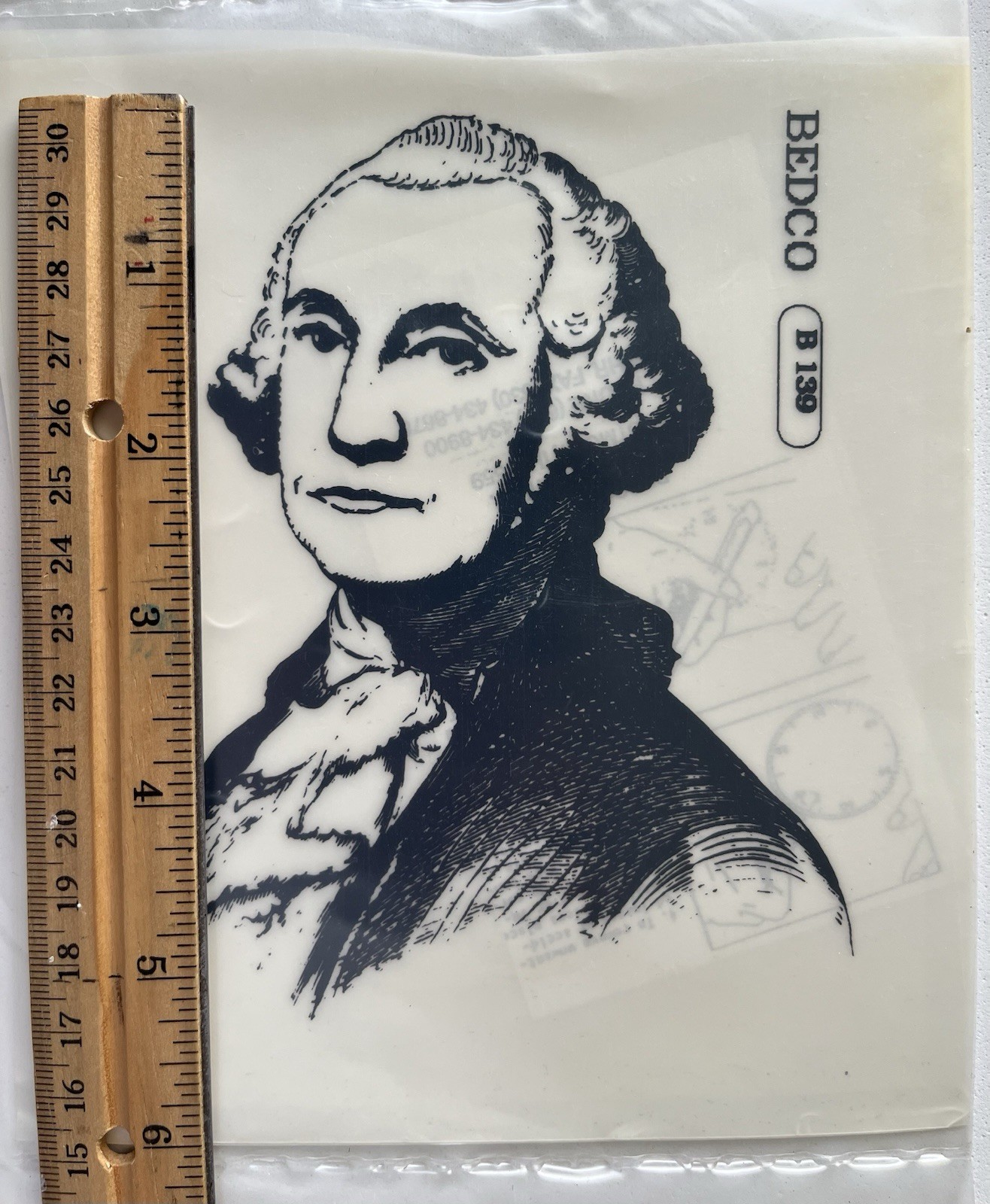 BEDCO B139 George Washington Transfer ~4-11/16” x 5 3/8” x 3” CP223 NOS