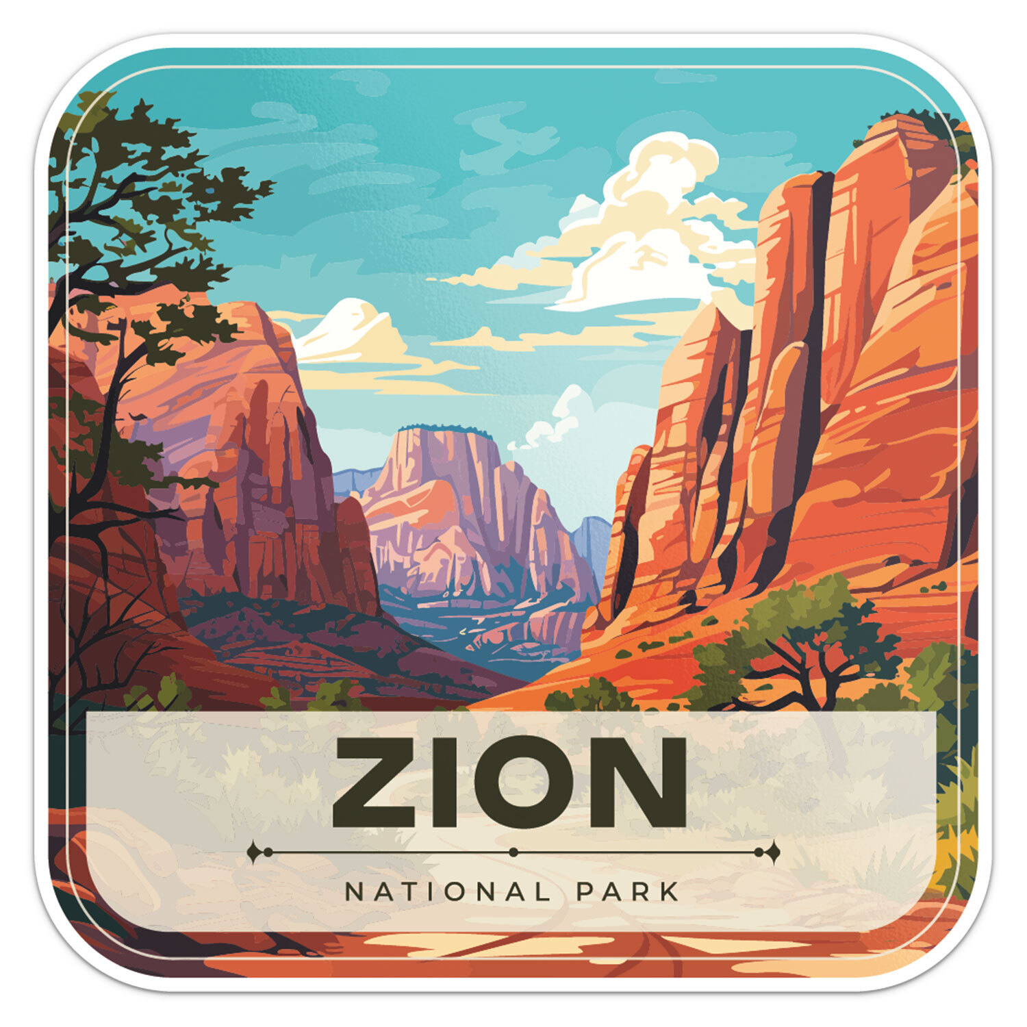 Zion National Park USA Vinyl Decal Car Bumper Sticker