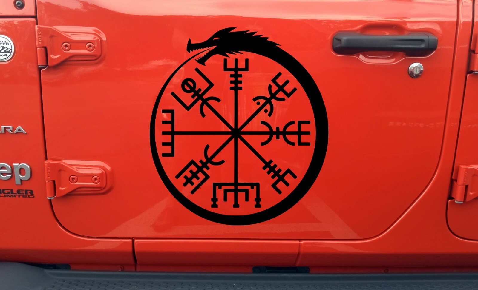 Jormungandr Ouroboros Serpent Viking Compass V2 Vinyl Decal | Die Cut Sticker