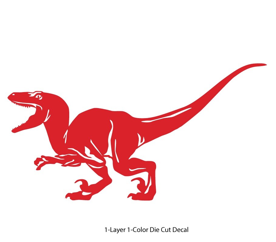 Dinosaur – Velociraptor #3, Jurassic Period 4-21″ – Die Cut Vinyl Decal Sticker
