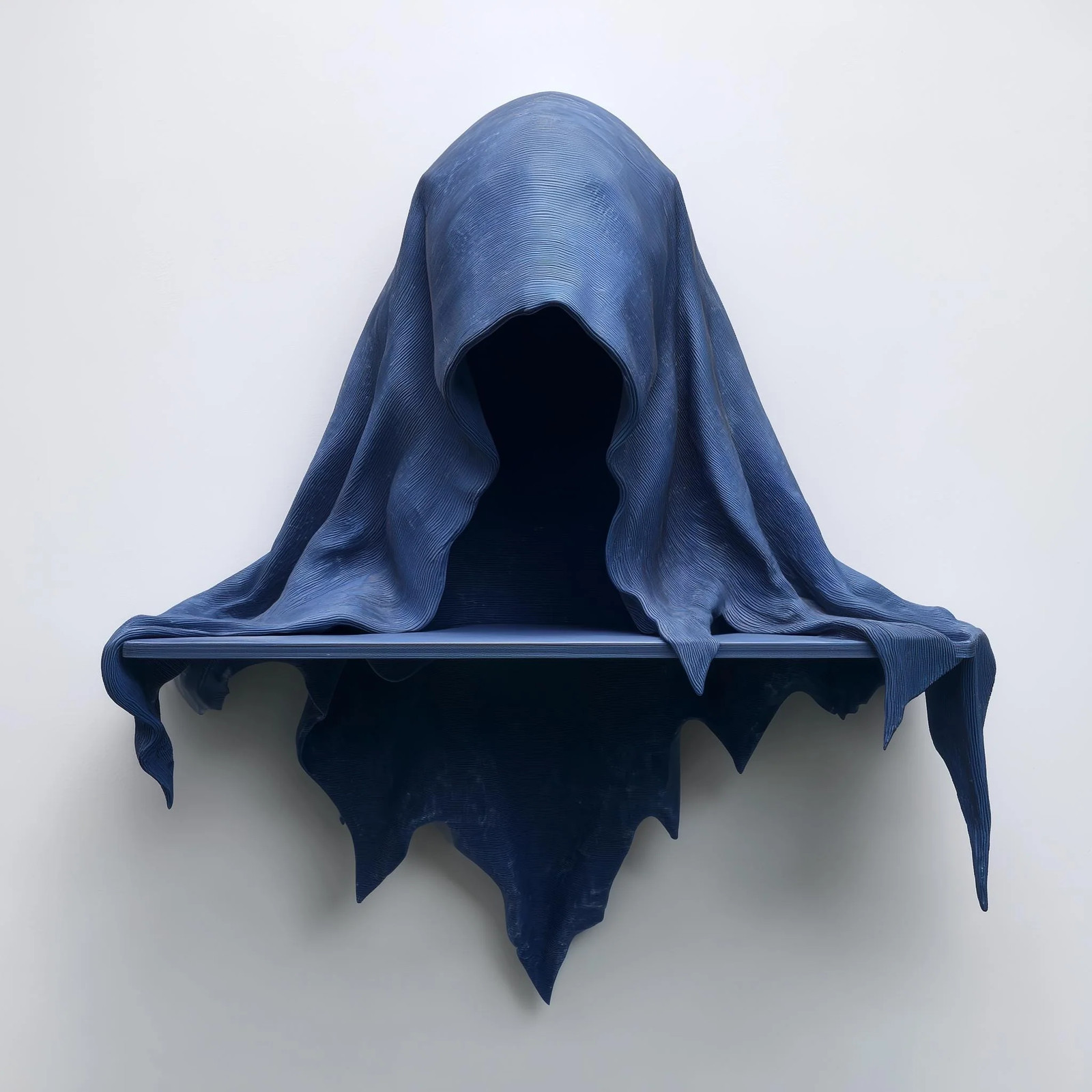 3D Printed Cloaked Wraith Wall Shelf | Gothic Fantasy Hooded Figure Floating