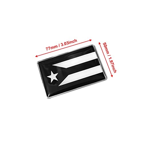 1 PCS Metal 3D Puerto Rico Flag Emblem Sticker Badge Decal for Black White