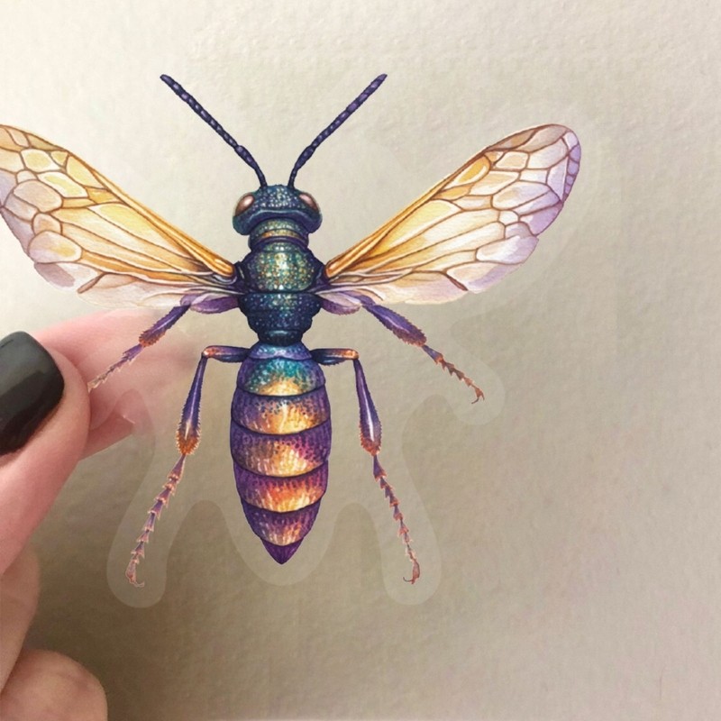 50 Sheets Insect Sticker Reward Sticker Luggage Sticker Retro Bottle Sticker