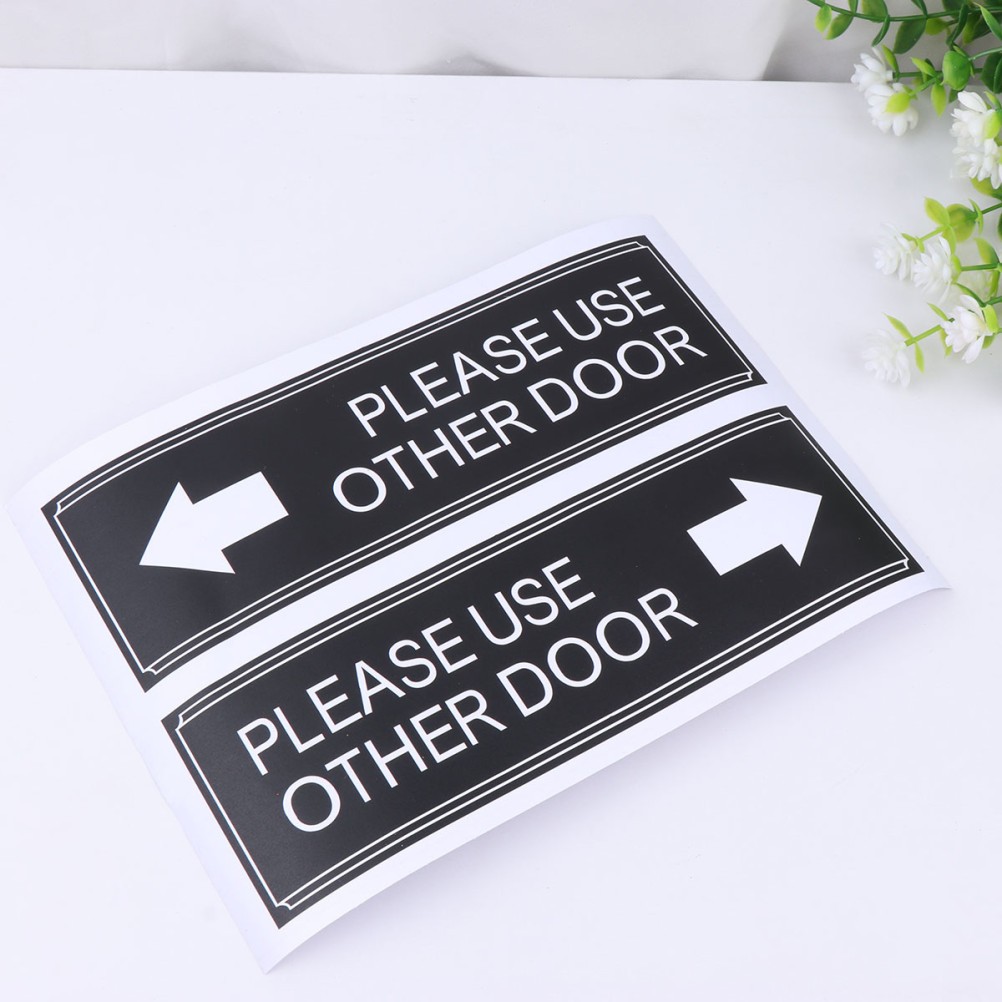 PVC Material 6Pcs Door Decor Please Use Other Door Sign Stickers for Indoor Use