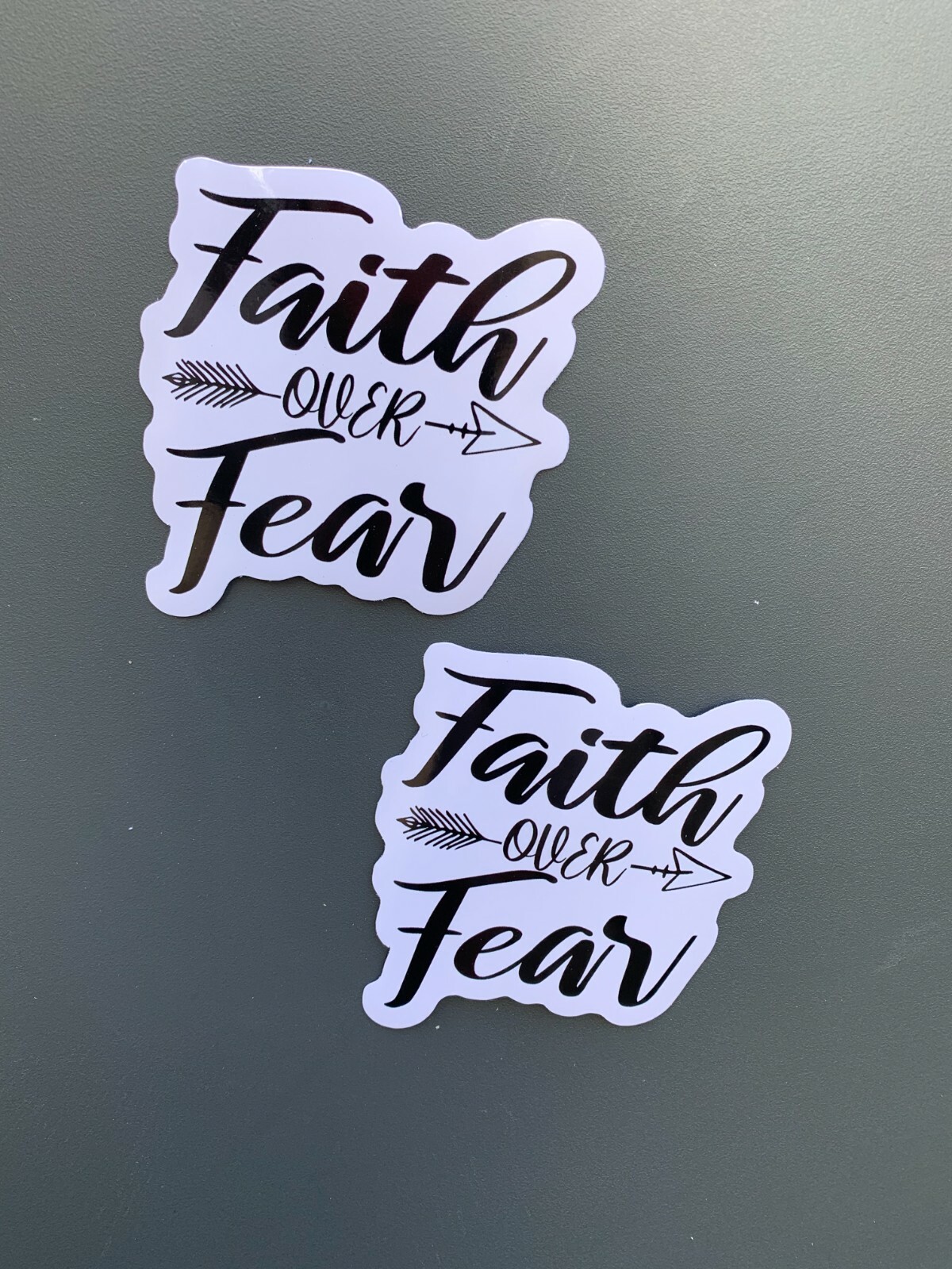 2 Vinyl Faith Over Fear Decal Outdoor Indoor Stickers slap