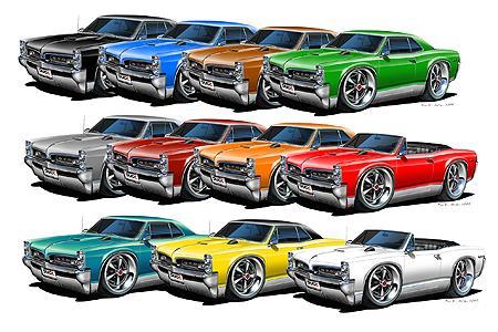 1966 1967 Pontiac GTO Hardtop Classic Car Garage Sign Wall Art Graphic Sticker