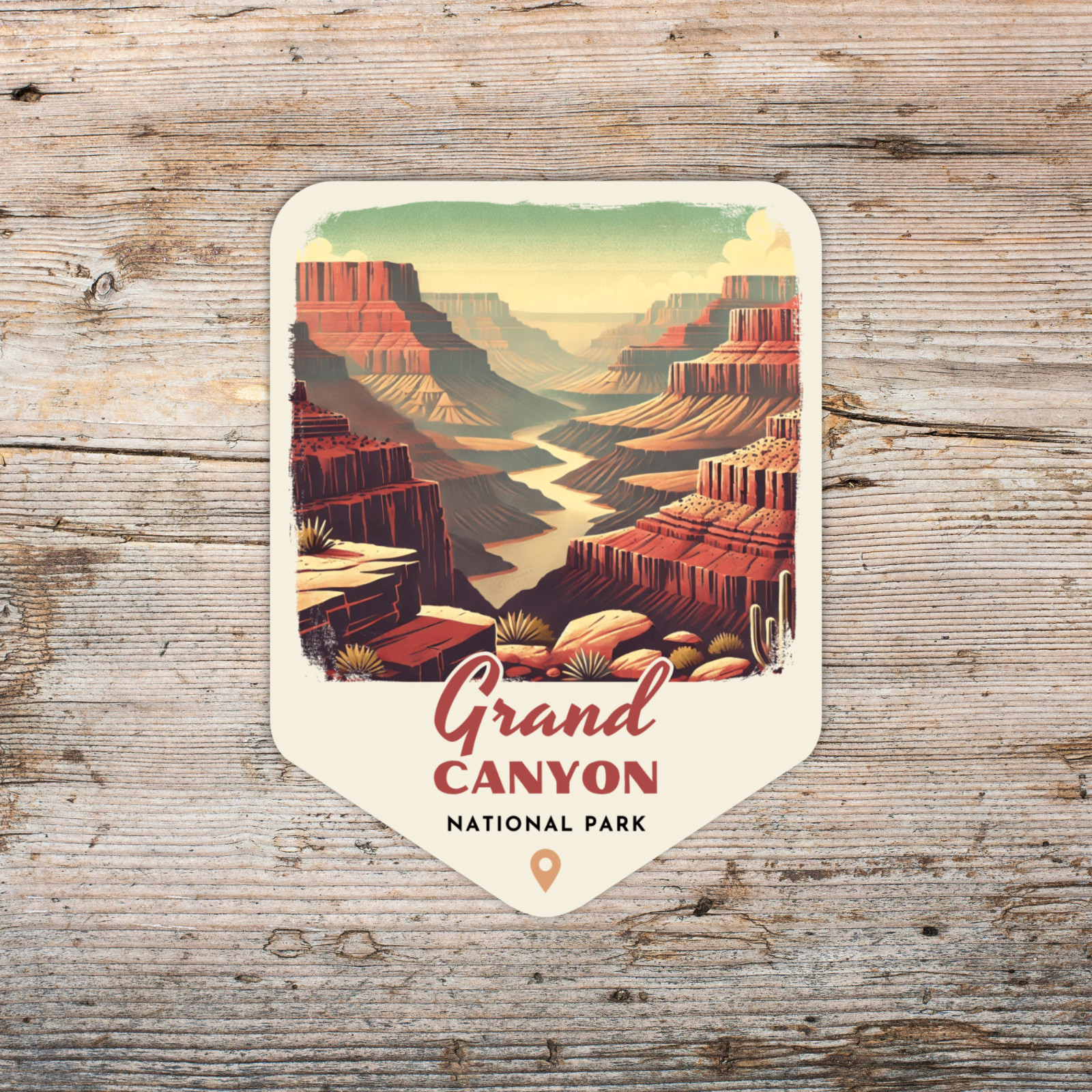 Grand Canyon National Park Arizona Sticker Retro Style Waterproof Vinyl Decal
