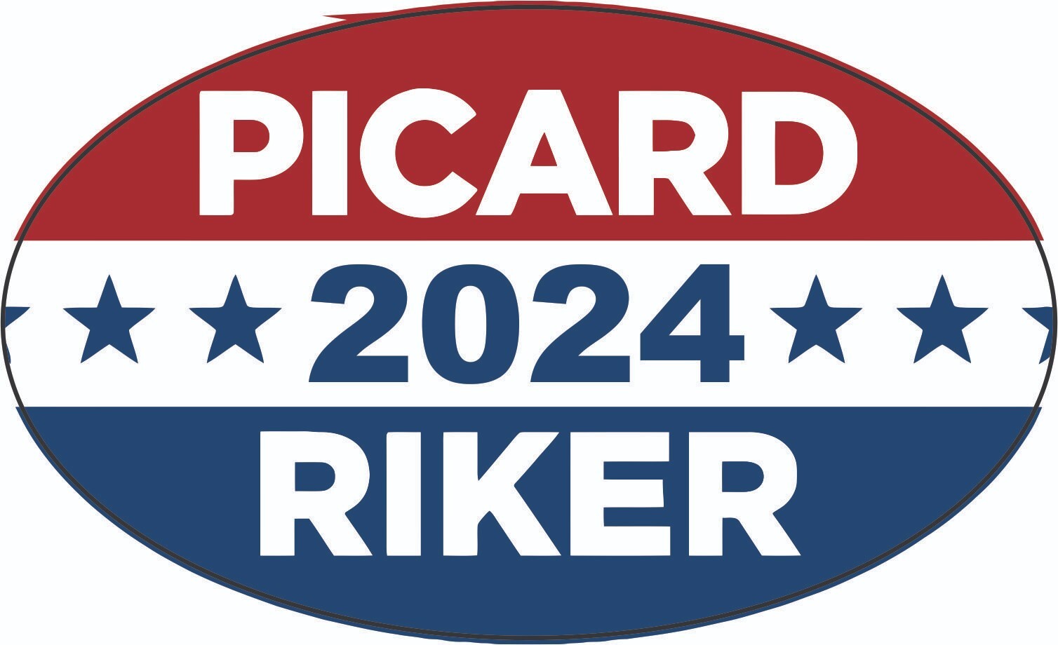 Star Trek Picard Riker 2024 Oval Sticker Decal President Anyone Else 5″ x 3″