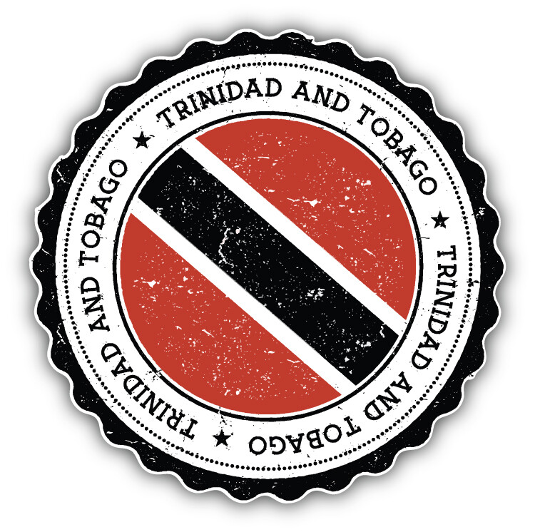 Trinidad And Tobago Flag Grunge Rubber Stamp Car Bumper Sticker Decal