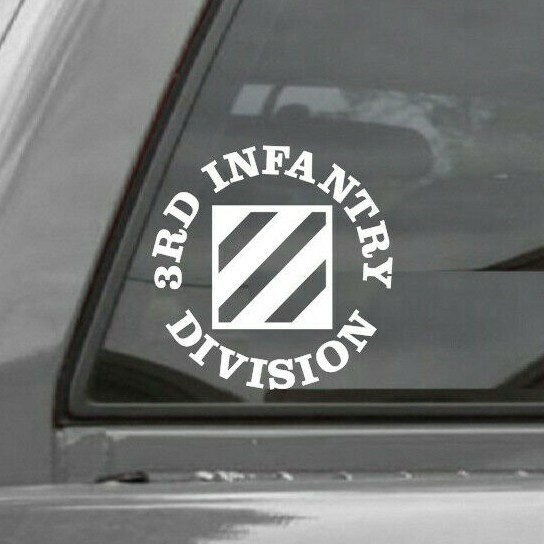 3RD INFANTRY DIVISION TEXT Vinyl Window Decal Sticker U.S ARMY Rock of the Marne