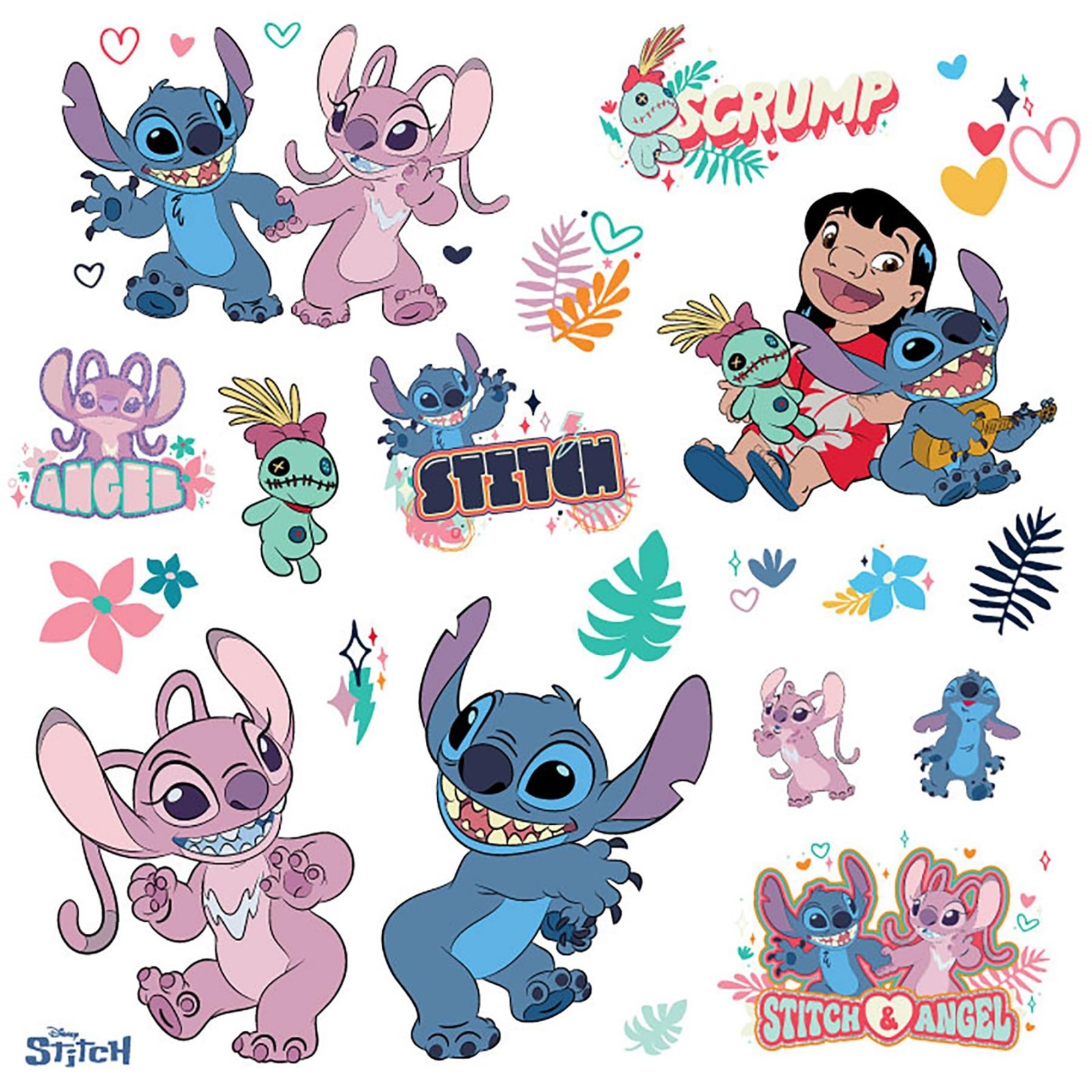 Lilo and Stitch Wall Decals – Stitch & Angel Removable Stickers for Kids’ Room D