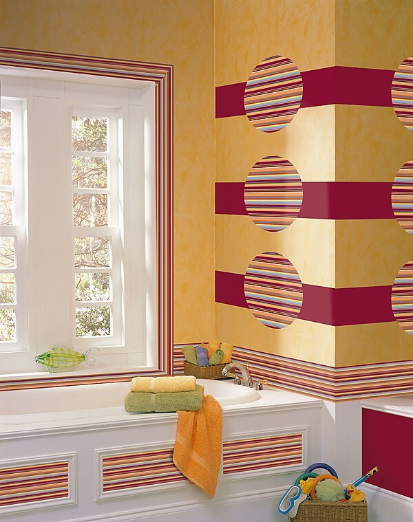 Sizzlin Red Magenta Wall Pops! 1 Removeable Blox Stripe