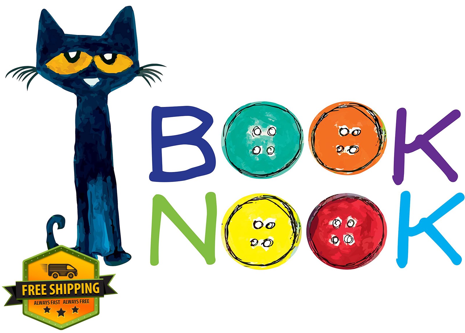 Pete The Cat Book Nook Wall Decal 20″x11″ – Multicolored